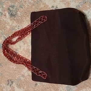Maroon evening bag